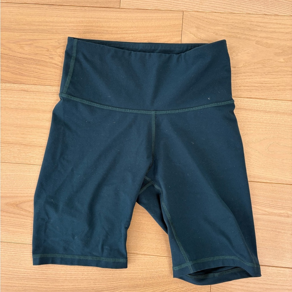 Women's Dark Teal High-Waisted Shorts
